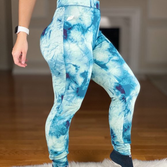 Cynthia Rowley Leggings Tie Dye Comfy Pajama Pants Blue & White Women's S NEW - Picture 3 of 8